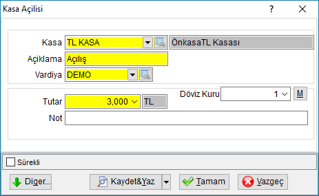 35_Onkasa_KasaAcilis_Kayit