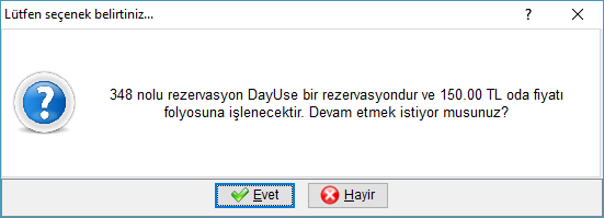 Day use checkin oda fiyatı basma uyarisi