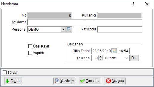 DigerMenuHatirlatmalarKayit