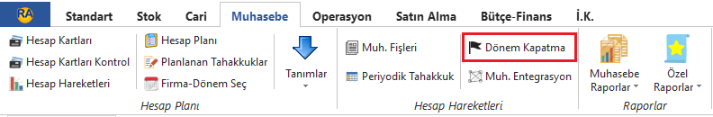 Muhsebe Donem Kapama