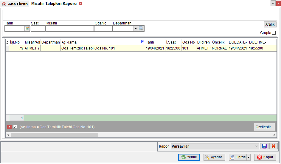 CRM_Raporlar_MisafirTalepleriRaporu