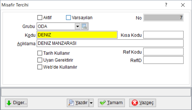 MisafirTercihleriKayit