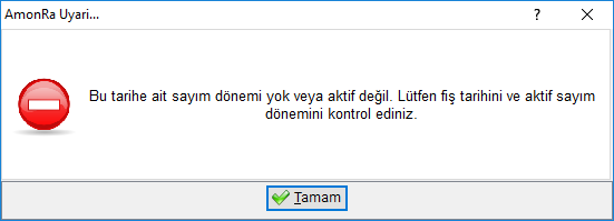 Sayim Donemi Uyarisi