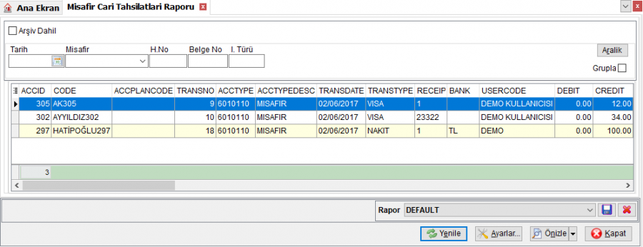 OnKasa_Raporlar_Misafir_Cari_Tahsilatlari_Raporu_Liste