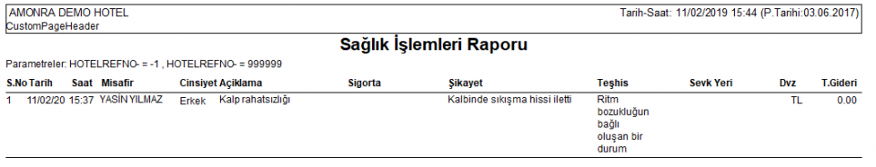 CRM_Raporlar_SaglikIslemleriRaporu_Rapor