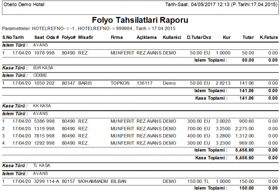 Folyo_Tahsilatlari_Raporu_Rapor