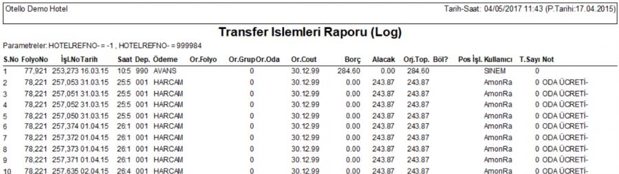 Transfer_Islemleri_Raporu_Rapor
