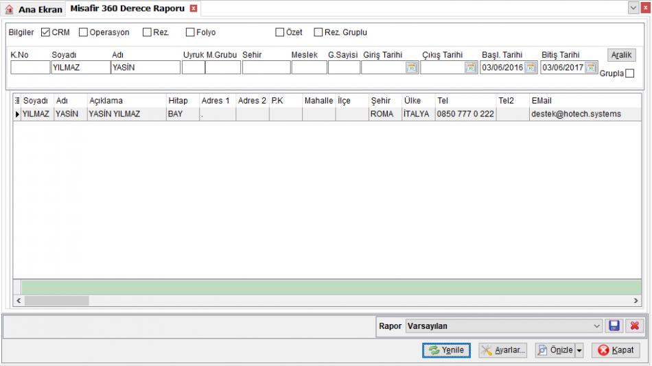 CRM_Raporlar_360DereceRaporuListe