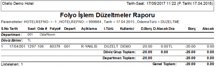 Folyo_Islem_Duzeltmeler_Raporu_Rapor