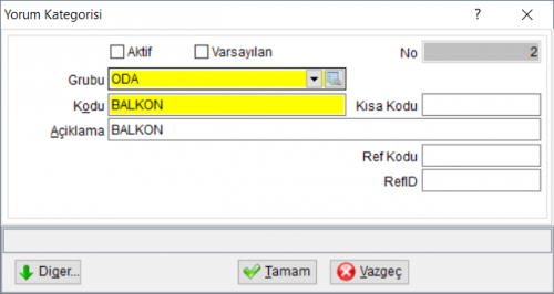 CRMYorumKategorileriKayit.PNG